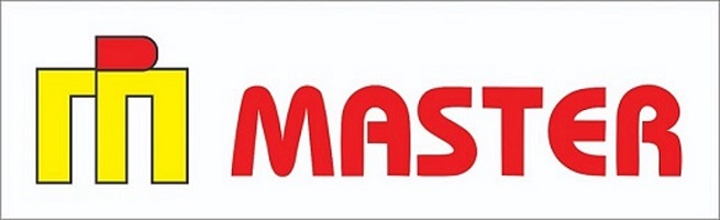 MASTER with prefix of additional letter "M" in artistic manner logo