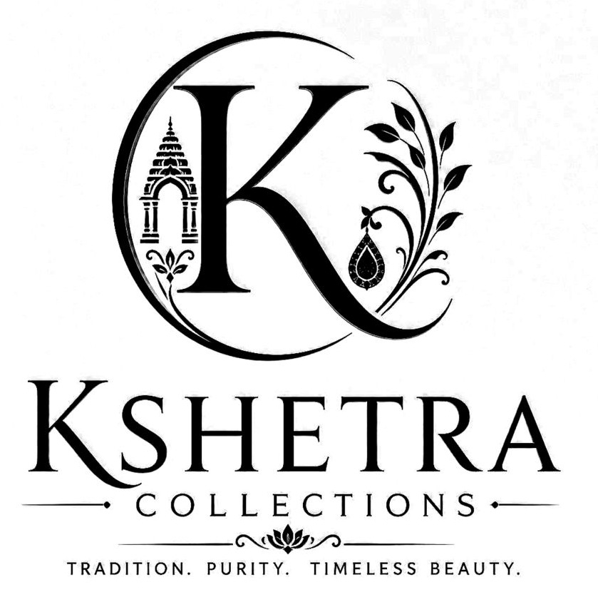 KSHETRA COLLECTIONS with an Artistic Device and tagline TRADITION, PURITY, TIMELESS BEAUTY logo