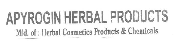APYROGIN HERBAL PRODUCTS Mid. of : Herbal Cosmetics Products & Chemicals logo