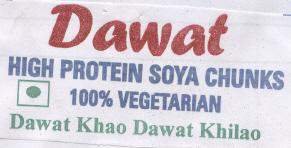 Dawat HIGH PROTEIN SOYA CHUNKS [©] 100% VEGETARIAN Dawat Khao Dawat Khilao logo