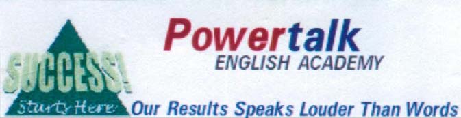 Powertalk § ENGLISH ACADEMY Our Results Speaks Louder Than Words logo