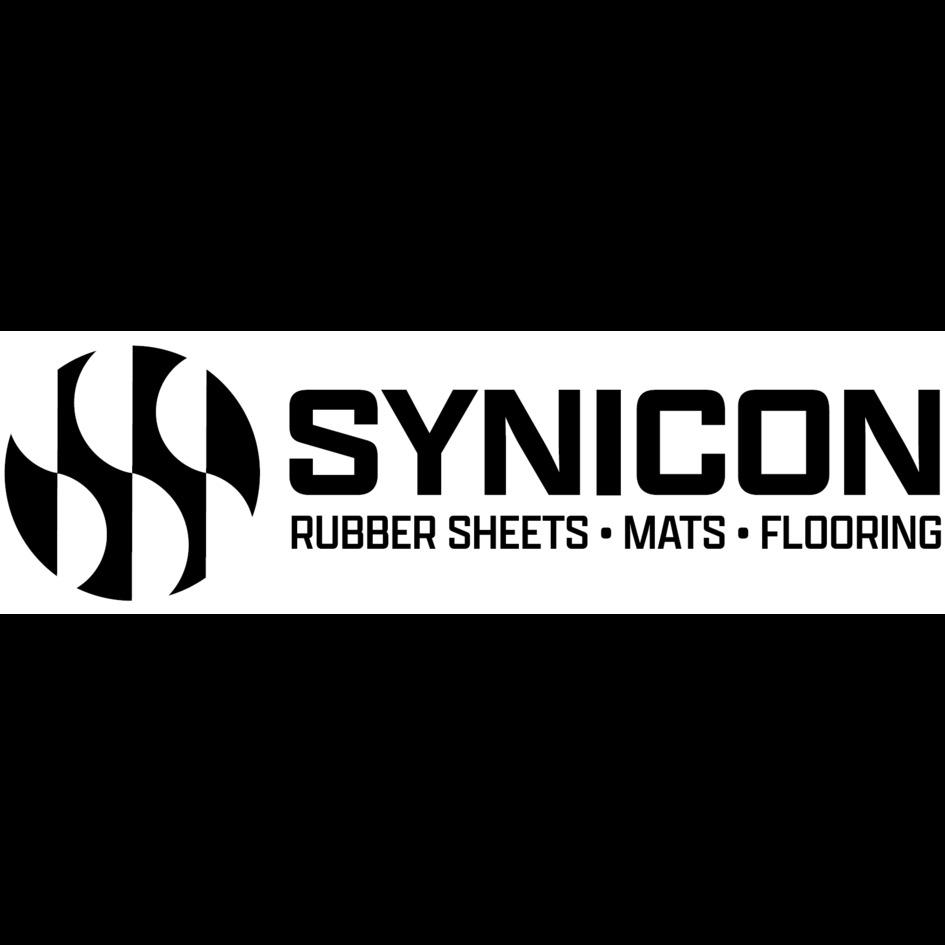 SYNICON WITH DEVICE AND TAGLINE RUBBER SHEETS MATS FLOORING logo