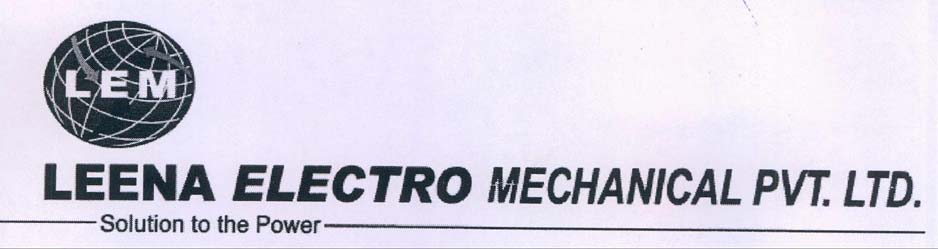 LEENA ELECTRO MECHANICAL PVT. LTD. ——— Solution to the Power logo