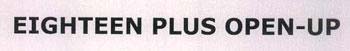 EIGHTEEN PLUS OPEN-UP logo