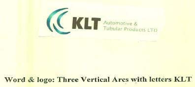 Word & logo: Three Vertical Ares with letters KLT logo
