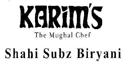 KARIMS The Mughal Chef Shahi Subz Biryani logo