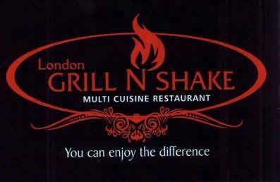 London GRILL N SHAKE MULTI CUISINE RESTAURANT You can enjoy the difference logo