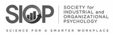 SOCIETY for INDUSTRIAL and ORGANIZATIONAL PSYCHOLOGY SCIENCE FOR A SMARTER WORKPLACE logo