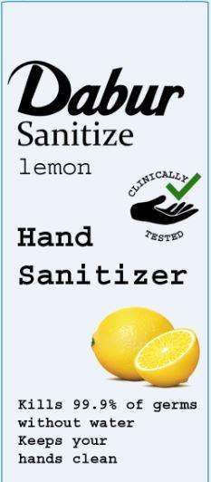 Sanitize lemon Hand Page? Sanitizer Kills 99.9% of germs without water Keeps your hands clean logo