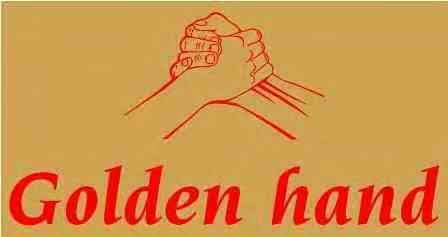 Golden hand logo