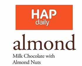 a | Al? daily Milk Chocolate with Almond Nuts logo
