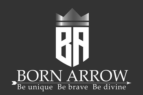 BORN ARROW, Be unique Be brave Be divine logo