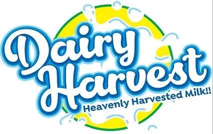 Dairy harvest heavenly harvested milk logo