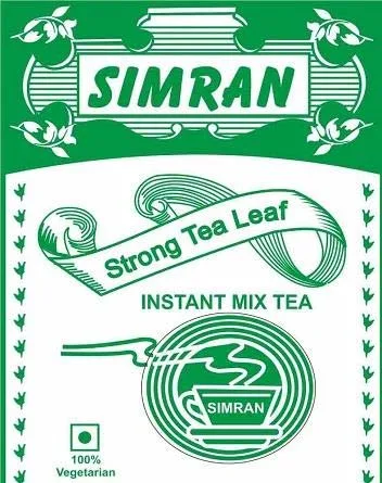 DEVICE OF SIMRAN Strong Tea Leaf INSTANT MIX TEA AND IMAGE OF HOT TEA CUP logo