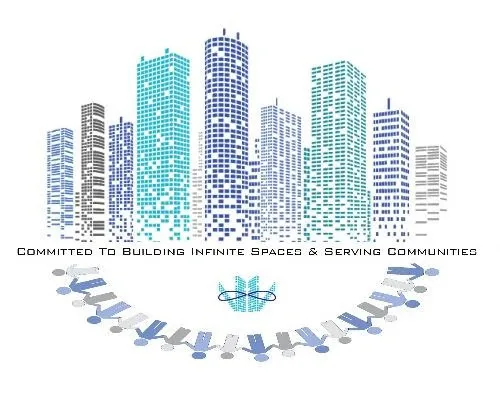 COMMITTED TO BUILDING INFINITE SPACES & SERVING COMMUNITIES WITH DEVICE OF VV logo