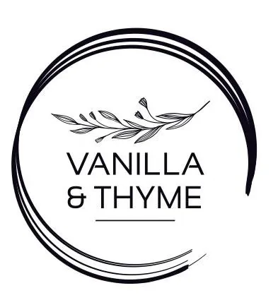VANILLA & THYME with image of leave logo