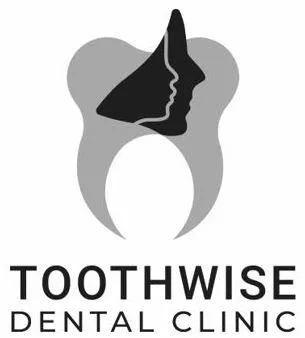 TOOTHWISE DENTAL CLINIC (Label in black and white) logo