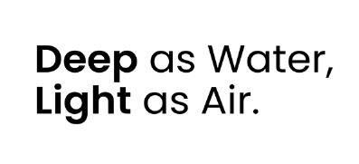 Deep as Water, Light as Air. logo