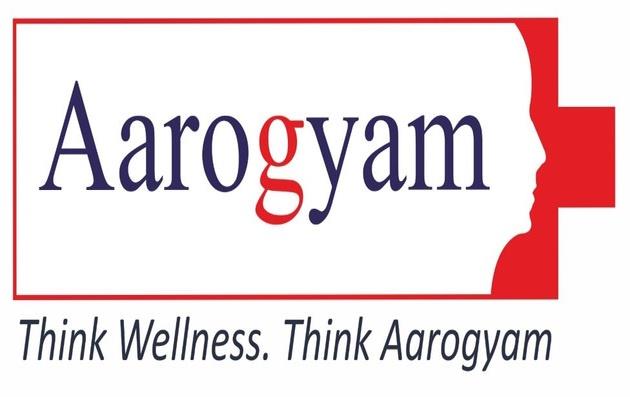 Aarogyam Think Wellness. Think Aarogyam logo