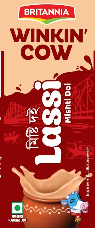 Britannia Winkin Cow Lassi Mishti Doi logo