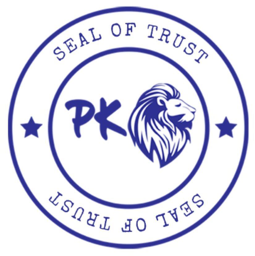 LOGO PK device of the Lion face and double star both side in blue color logo
