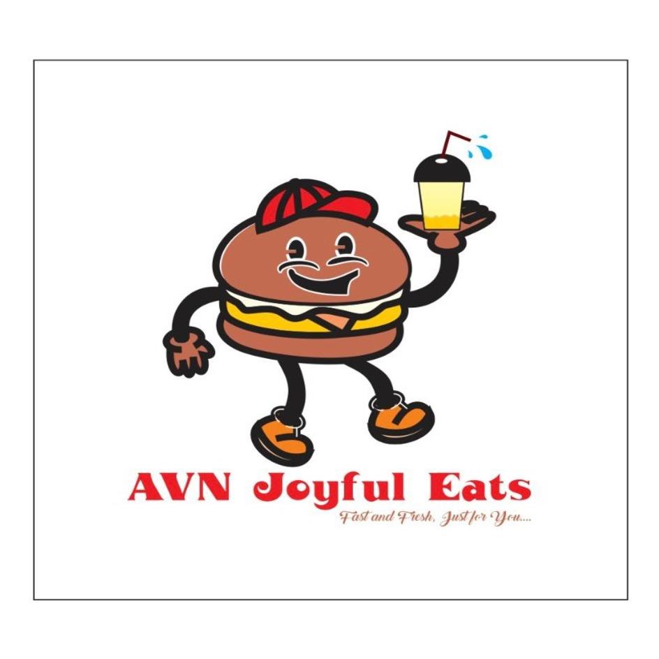 LOGO WITH TAGLINE - AVN JOYFUL EATS " FAST AND FRESH, JUST FOR YOU" logo