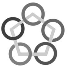 Device of Pentagon inter-twined with 5 Circles logo