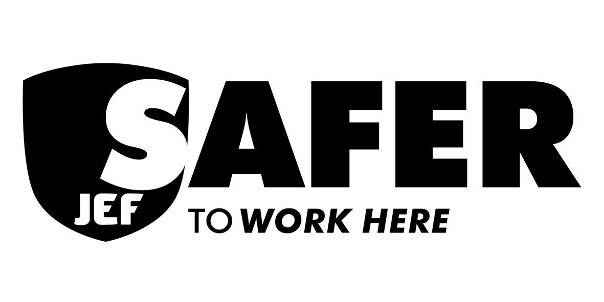 JEF SAFER TO WORK HERE logo