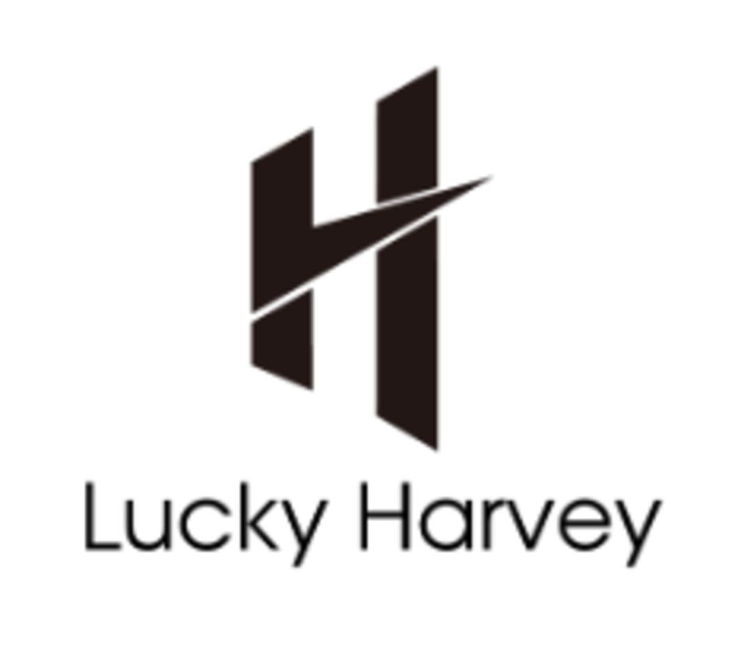 Lucky Harvey with Design of H logo