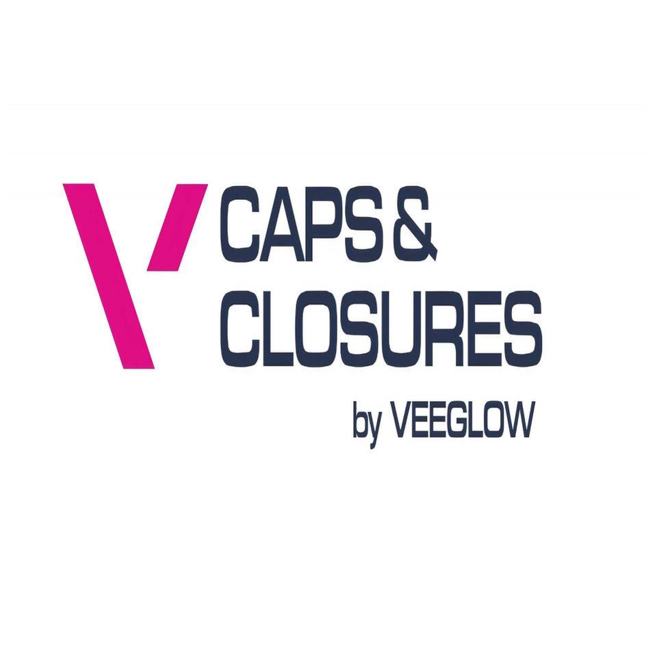DEVICE OF V SHAPE CAPS & CLOSURES BY VEEGLOW logo