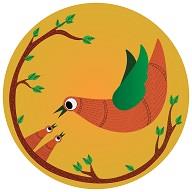 logo design of FOLKLOG depicts bird feeding logo