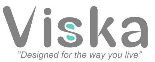 VISKA WITH TAGLINE DESIGNED FOR THE WAY YOU LIVE logo