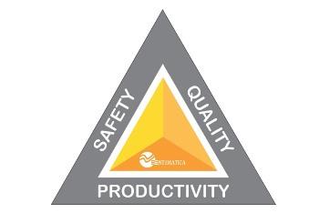 Neumatica Value Triangle with Safety, quality, productivity logo