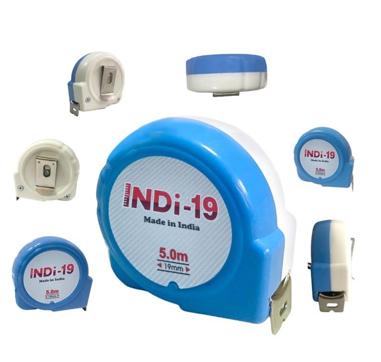 THREE DIMENSIONAL IMAGE OF INDi-19 MEASURING TAPE logo