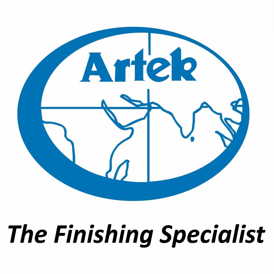 The word ARTEK along with a tagline 'The Finishing Specialist' logo