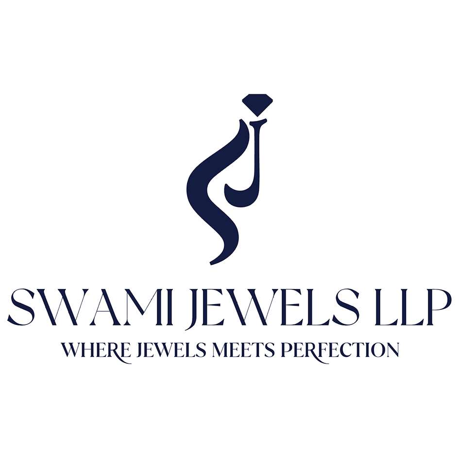 SWAMI JEWELS LLP WITH A DEVICE AND TAGLINE WHERE JEWELS MEETS PERFECTION logo