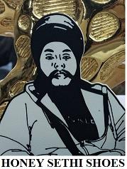 HONEY SETHI SHOES with image of shoes and picture of Inderpreet Singh logo