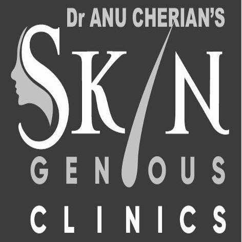 Dr. ANU CHERIAN'S SKINGENIOUS CLINICS with an artistic device logo