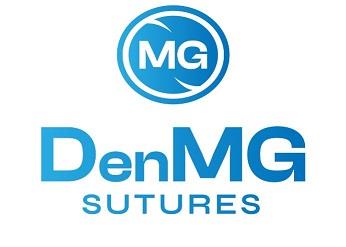 DenMG SUTURES WITH THE DEVICE OF MG logo