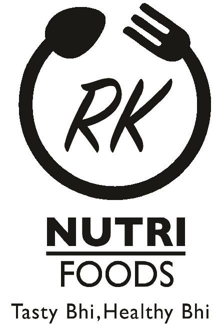 RK NUTRI FOODS TASTY BHI HEALTHY BHI WITH DEVICE logo