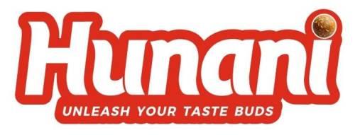 HUNANI WITH TAGLINE UNLEASH YOUR TASTE BUDS logo