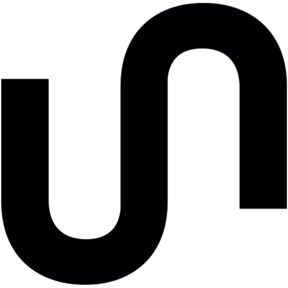 The device represented by alphabet 'U' and 'n' and combined together. logo