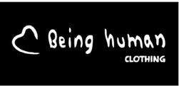 BEING HUMAN CLOTHING WITH DEVICE OF HEART logo