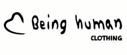 BEING HUMAN CLOTHING WITH DEVICE OF HEART logo