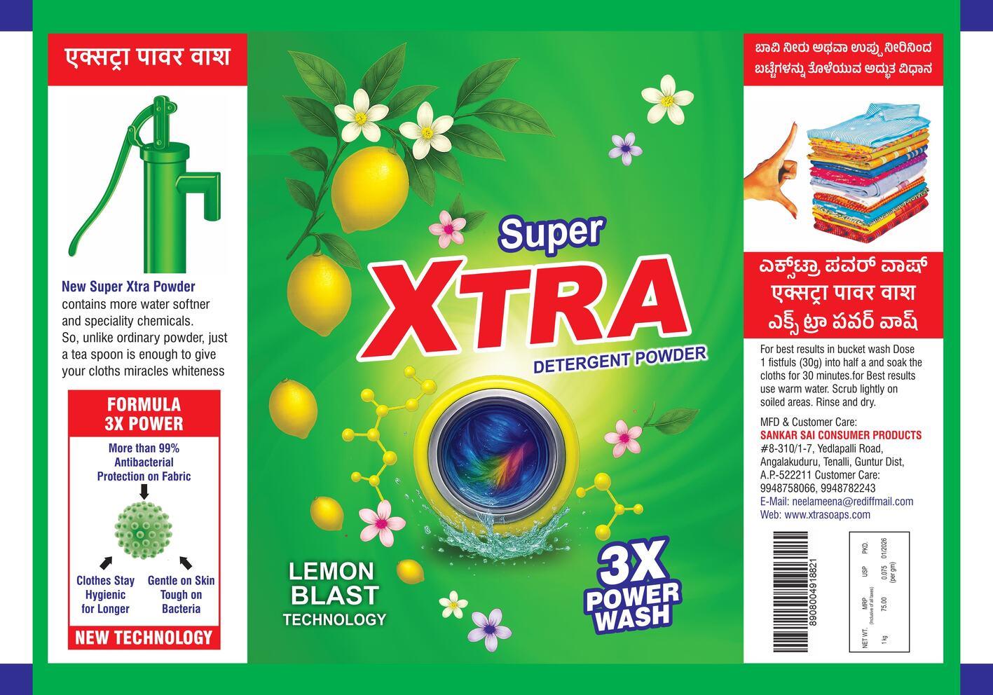 XTRA SUPER 3X POWER WASH logo