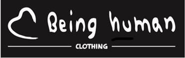 BEING HUMAN CLOTHING WITH DEVICE OF HEART logo