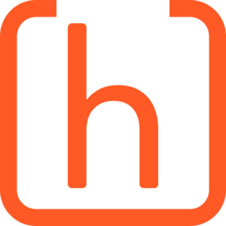 H with design logo