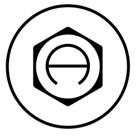 Stylised Hexagon Logo in Black and White logo
