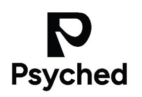Psyched with device of P logo