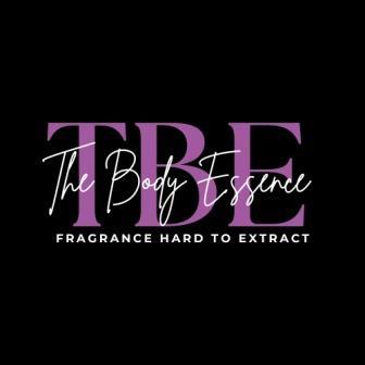 TBE – TheBodyEssence (With Tagline Fragrance Hard to Extract) logo